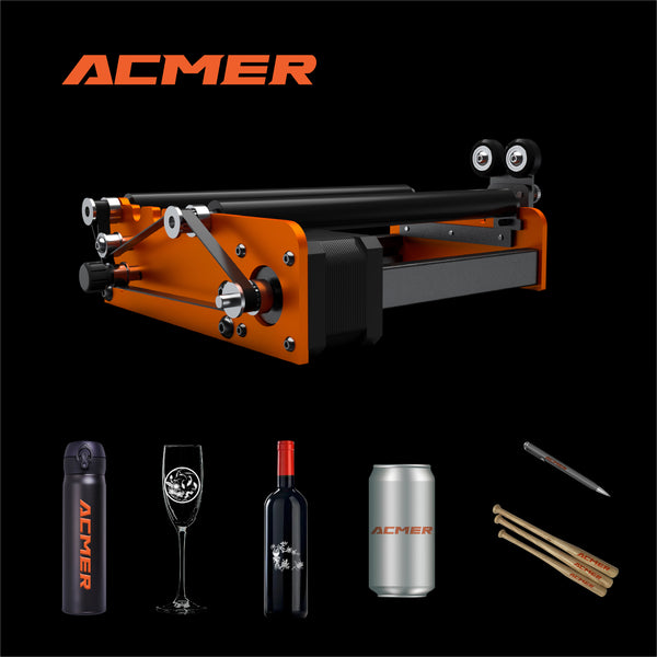 ACMER M2 Laser Rotary Roller Laser Engraver Y-axis Rotary Roller For Laser Cutting Machines Engraving Cylindrical Objects Cans