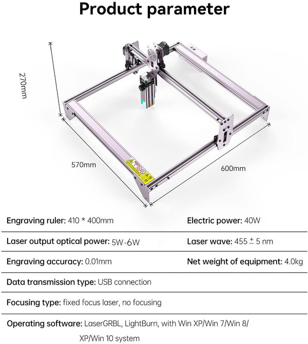 ATOMSTACK A5 Pro/ A5 Pro+ Upgrade Laser Engraver 40W CNC Desktop DIY Laser Engraving Cutting Machine with 410x400 Engraving Area