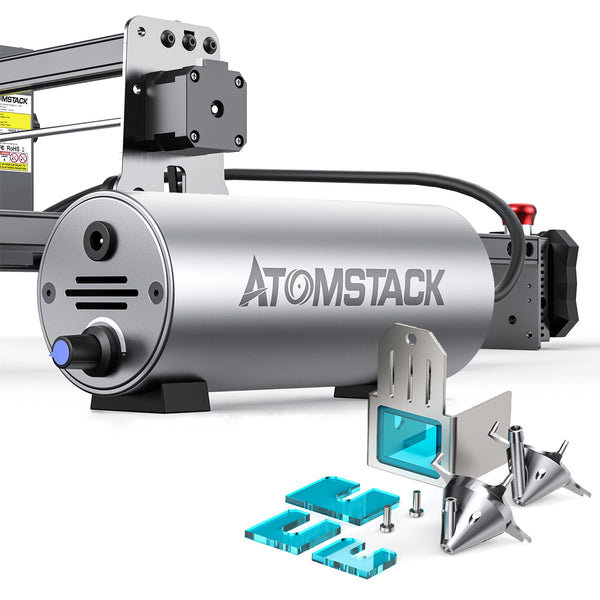 ATOMSTACK Air Assist with 2M Tube for ATOMSTACK S10 PRO/X7 PRO/A10 PRO/A5 PRO, Remove Smoke Dust, Cleaner Cutting Object Edges w