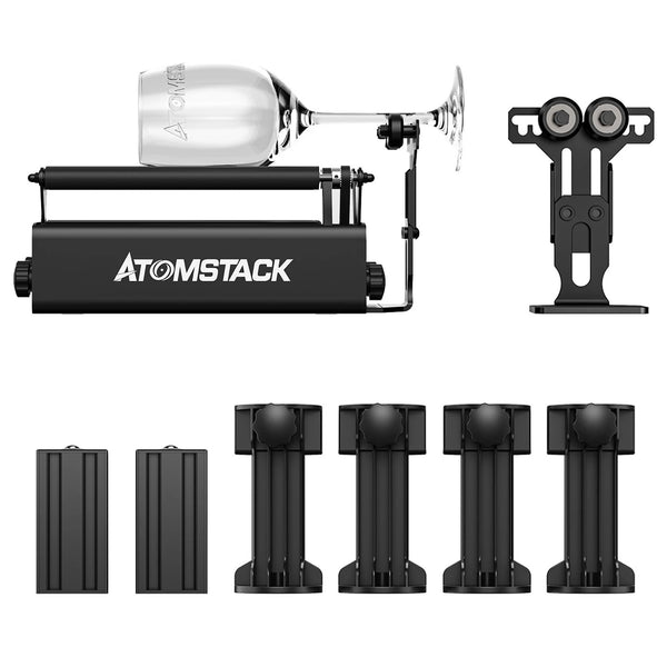 ATOMSTACK R3 Pro Roller Aluminum Alloy Structure 360° Rotary Engraver Compatible 95% Of Laser Engraving Machines